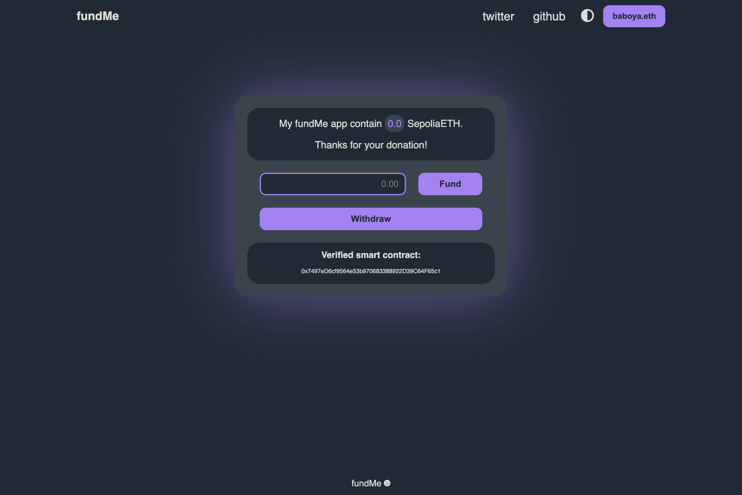 FUNDME project screenshot